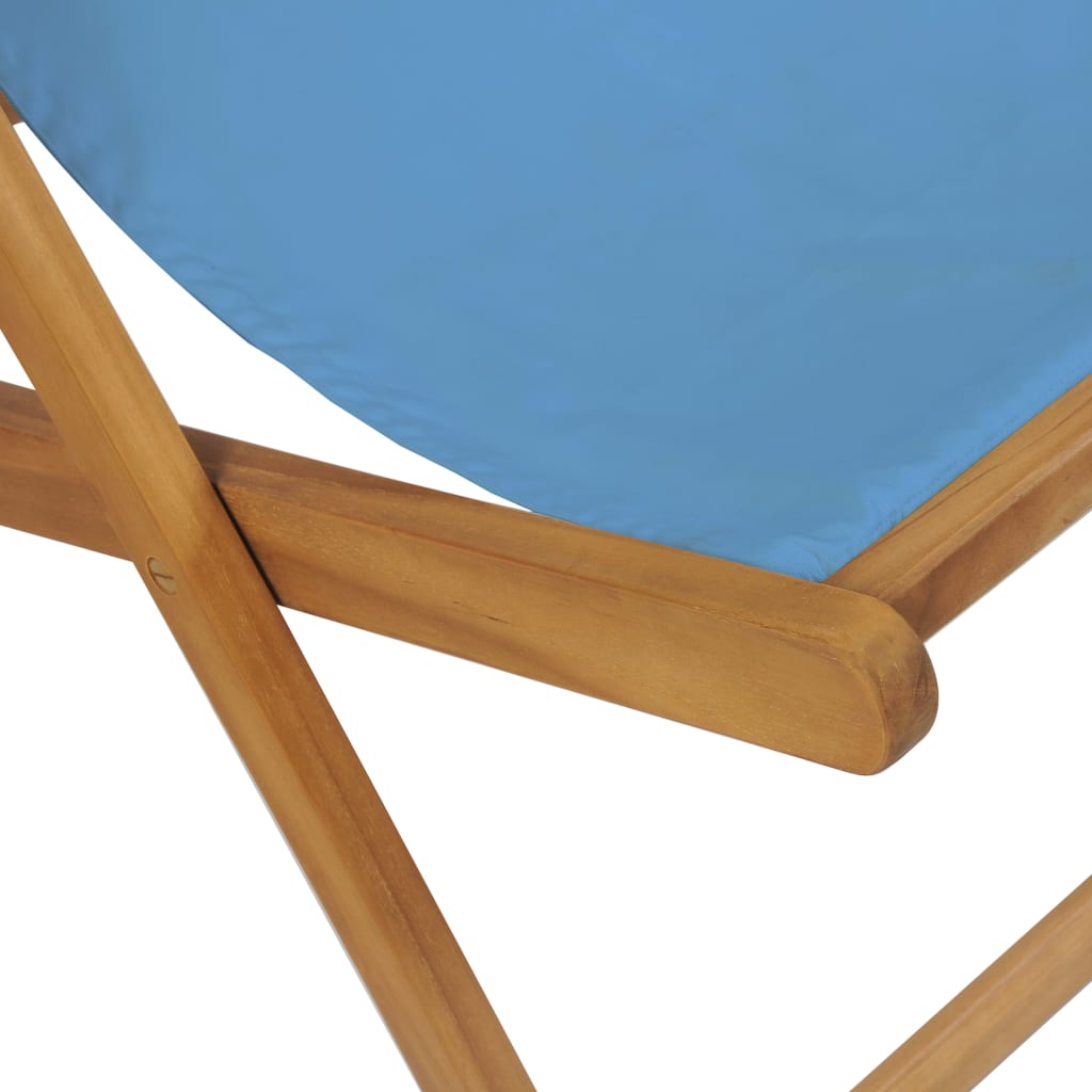 Sedia a Sdraio in Legno di Teak 56x105x96 cm Blu cod mxl 13341
