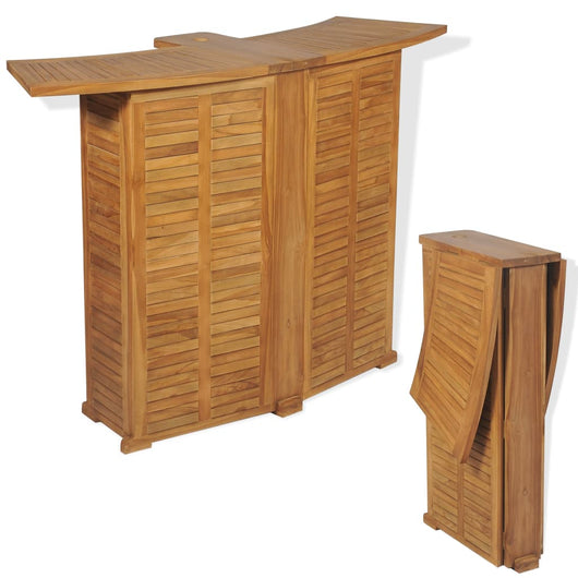 Tavolo da Bar Pieghevole 155x53x105 cm in Massello di Teak cod mxl 34390