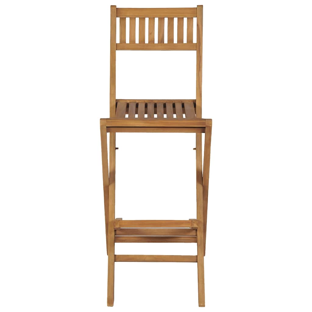Sgabelli da Bar da Esterno Pieghevoli 2 pz in Massello di Teak