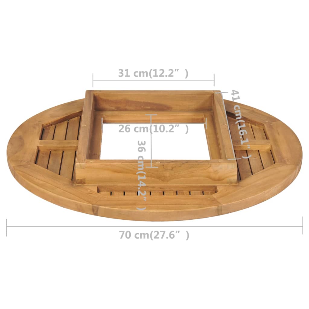 Piano Tavolo per Cassa di Birra in Legno di Teak 70 cm 43807