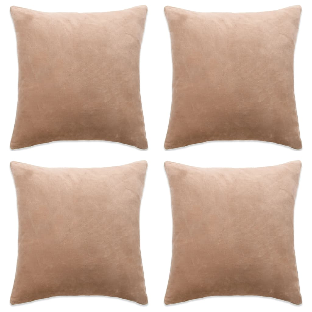 Fodere per Cuscini 4 pz in Tessuto 80x80 cm Beige 132947