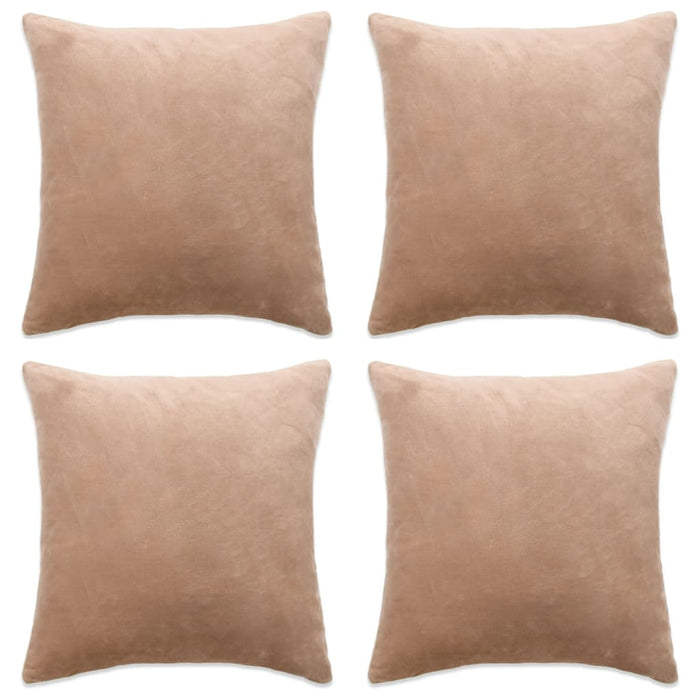 Fodere per Cuscini 4 pz in Tessuto 80x80 cm Beige 132947
