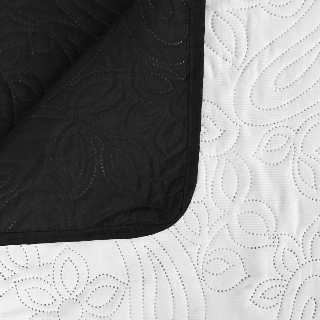 Copriletto Double-Face Trapuntato 170x210 cm Nero e Bianco cod mxl 64715