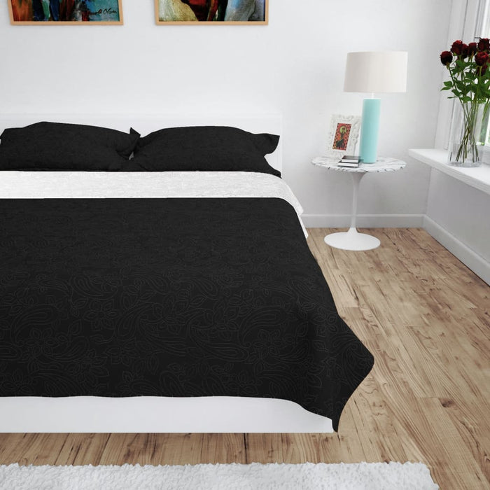 Copriletto Double-Face Trapuntato 170x210 cm Nero e Bianco cod mxl 64715