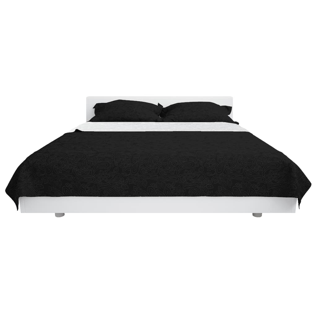 Copriletto Double-Face Trapuntato 230x260 cm Nero e Bianco 132970