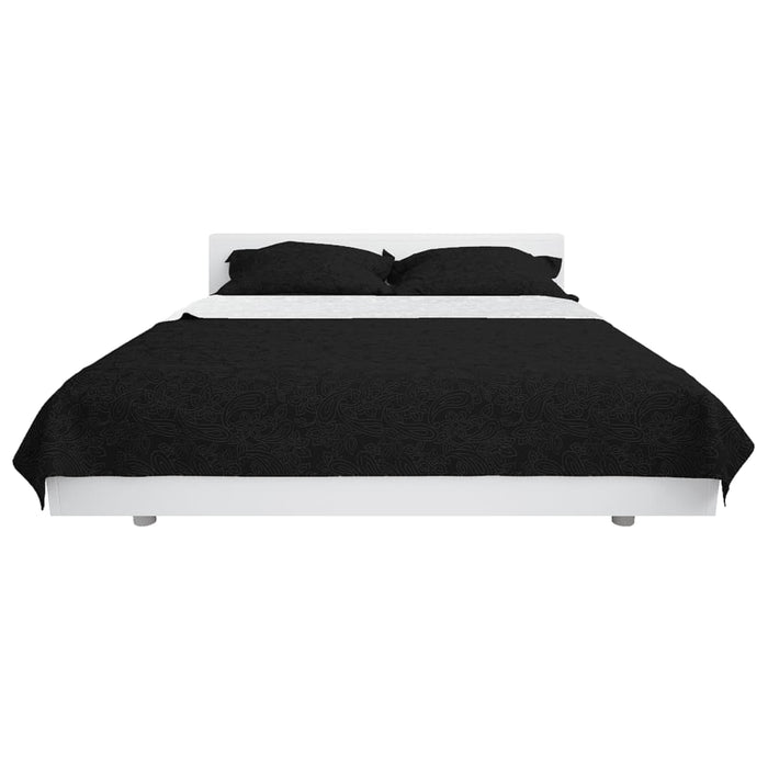 Copriletto Double-Face Trapuntato 230x260 cm Nero e Bianco 132970