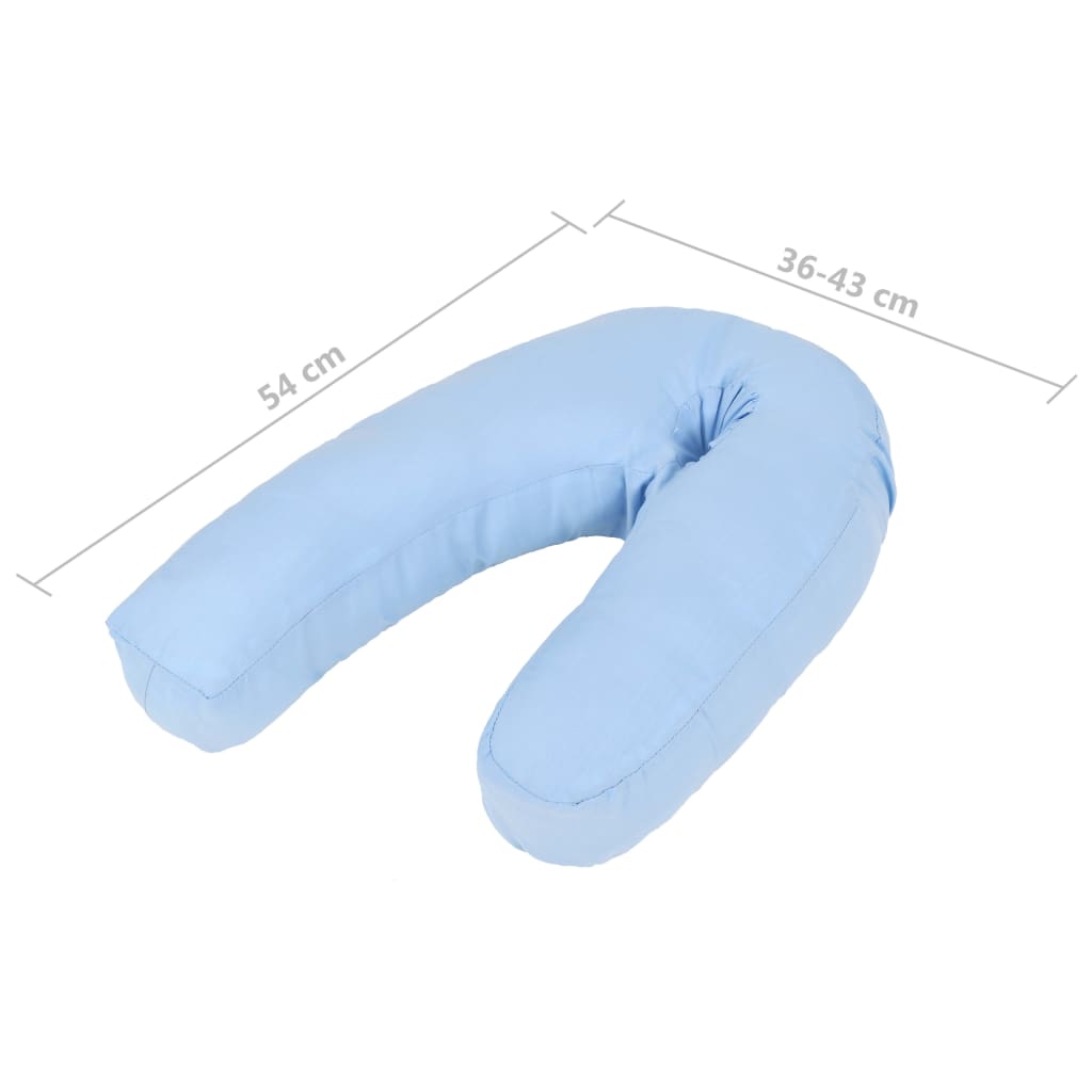 Cuscino per Gravidanza a Forma di J 54x(36-43) cm Blu