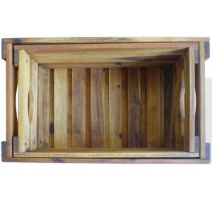 Cassetta per Mele Set 2 pz in Legno Massello di Acacia 43791