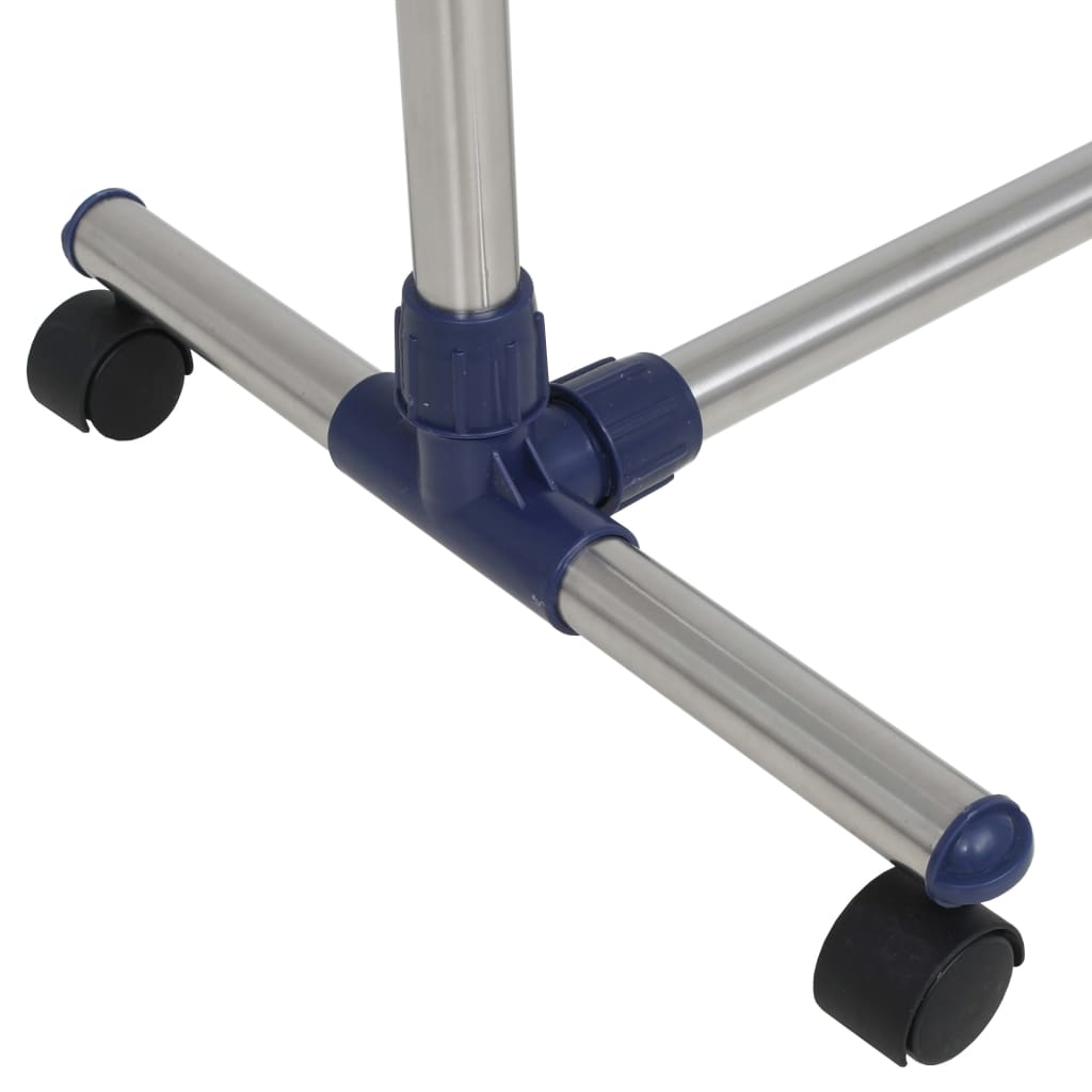 Porta Abiti Regolabile in Acciaio 165x44x150 cm Argento cod mxl 74225