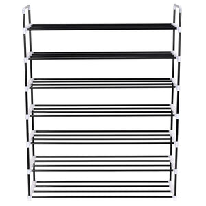 Scarpiera con 7 Ripiani in Metallo e Plastica Nero cod mxl 53464