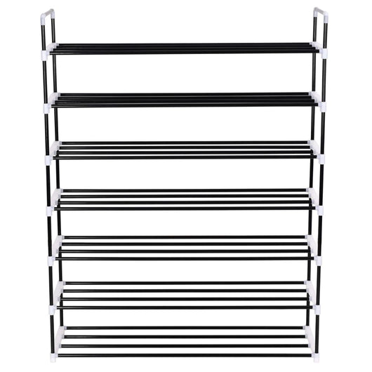 Scarpiera con 7 Ripiani in Metallo e Plastica Nero cod mxl 53464