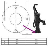 Pompa d'Acqua Manuale da Giardino in Ghisa 43867
