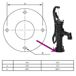 Pompa d'Acqua Manuale da Giardino in Ghisa 43867