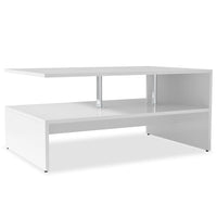 Tavolino da Salotto in Legno Multistrato 90x59x42 cm Bianco 244854