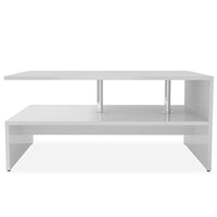 Tavolino da Salotto in Legno Multistrato 90x59x42 cm Bianco 244854