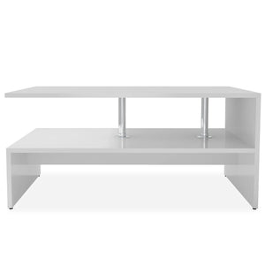 Tavolino da Salotto in Legno Multistrato 90x59x42 cm Bianco 244854