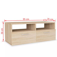 Mobile TV TV buffet dal design pratico in truciolato 95 cm rovere 2502092