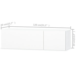 Mobile Porta TV in Legno Multistrato 120x40x34 cm Bianco Lucido 244870