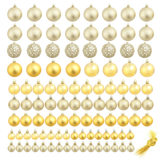 Set Palline di Natale 100 pz 3/4/6 cm Oro 245708