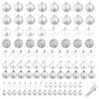 Set Palline di Natale 100 pz 3/4/6 cm Argento 245712