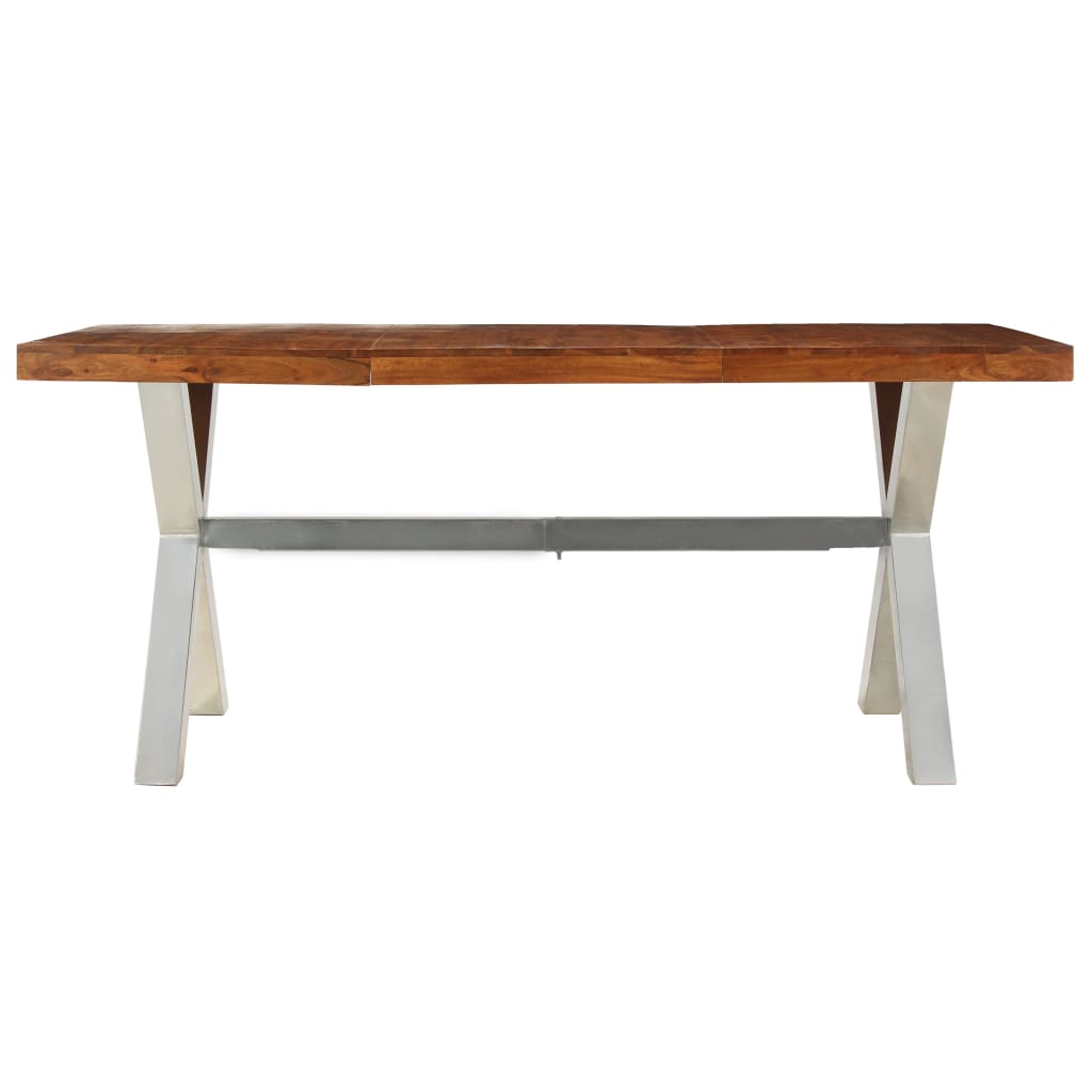 Tavolo da Pranzo in Legno Massello 180x90x76 cm 245639