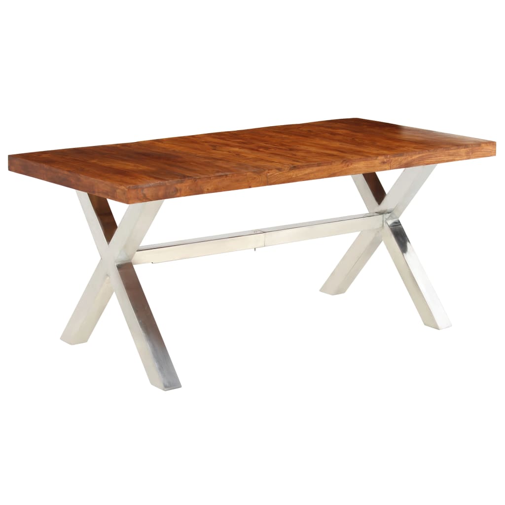 Tavolo da Pranzo in Legno Massello 180x90x76 cm 245639