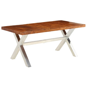 Tavolo da Pranzo in Legno Massello 180x90x76 cm 245639