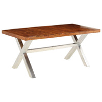 Tavolo da Pranzo in Legno Massello 180x90x76 cm 245639