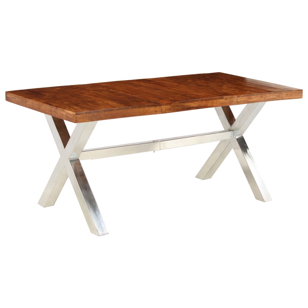 Tavolo da Pranzo in Legno Massello 180x90x76 cm 245639