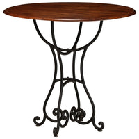 Tavolo da Pranzo in Legno di Acacia Finitura Ambra 80x76 cm 245641