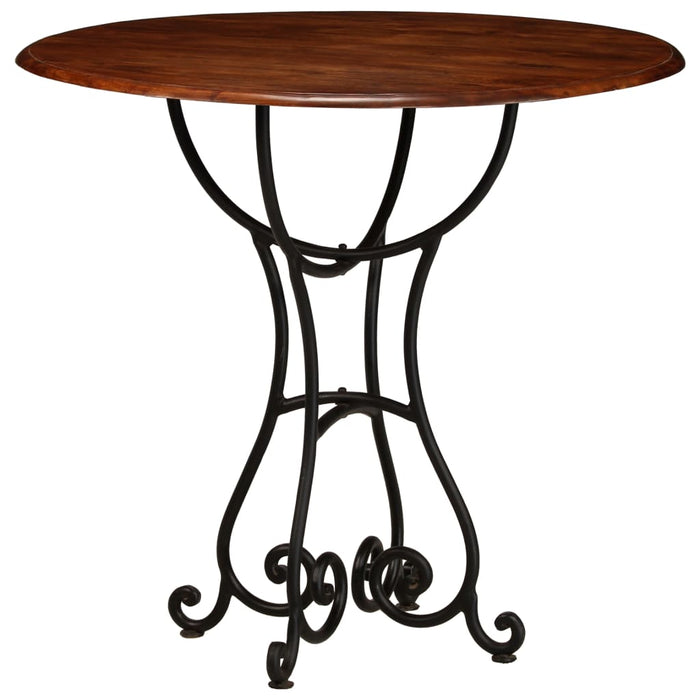 Tavolo da Pranzo in Legno di Acacia Finitura Ambra 80x76 cm 245641