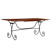 Tavolo da Pranzo in Legno Massello Finitura Ambra 200x100x76 cm 245643