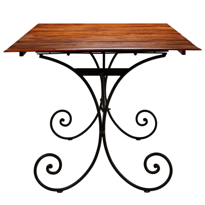 Tavolo da Pranzo in Legno Massello Finitura Ambra 200x100x76 cm 245643