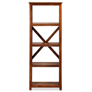 Libreria in Legno Acacia con Finitura Ambra 60x30x160 cm 245646