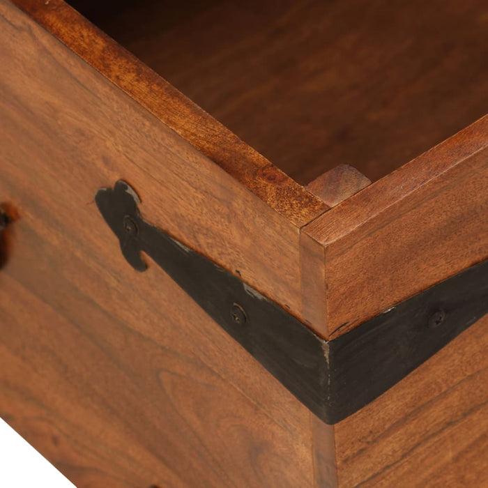 Tavolino da Salotto-Tavolino da soggiorno-Tavolo in Legno Acacia Finitura Ambra 110x55x35 cm 231262