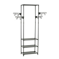 Porta Abiti Acciaio Tessuto non Intrecciato 55x28,5x175 cm Nero cod mxl 66788