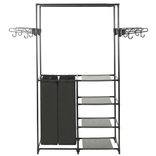 Porta Abiti Acciaio e Tessuto non Intrecciato 87x44x158 cm Nero cod mxl 77359