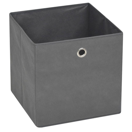 Contenitori 10 pz in Tessuto non Tessuto 32x32x32 cm Grigio 245748