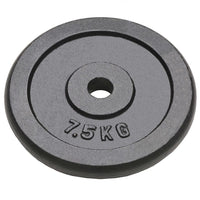 Disco pesi 4 pezzi 4 x 7,5 kg manubri in ghisa fitness bodybuilding 02_0000764
