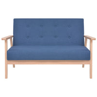 Set di Divani 2 pz in Tessuto Blu  cod mxl 20397