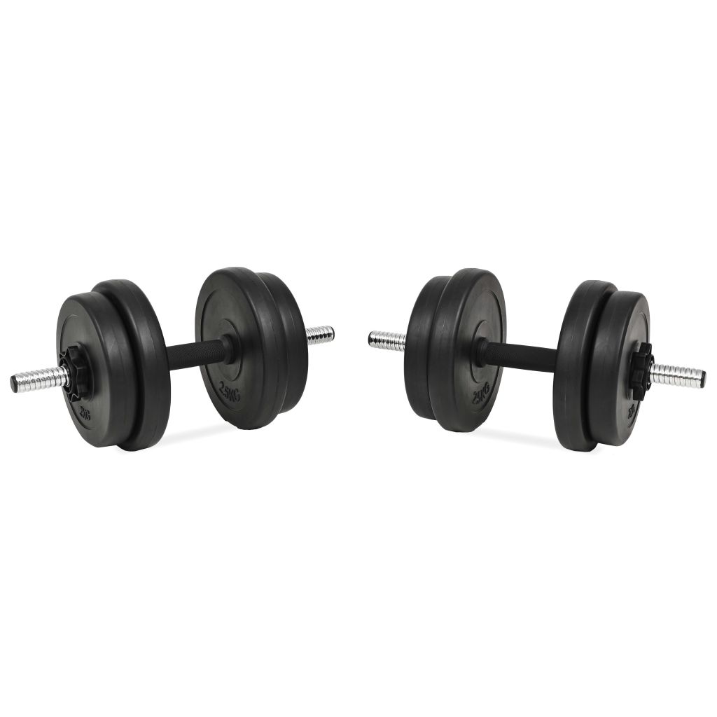 Manubri 14 pezzi 20 kg barre pesi dischi fitness bodybuilding bicipiti 02_0000737