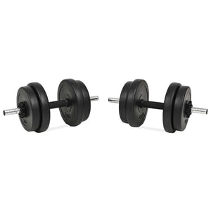 Manubri 14 pezzi 20 kg barre pesi dischi fitness bodybuilding bicipiti 02_0000737