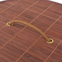 Cesto Portabiancheria in Bambù Rotondo Marrone 245578