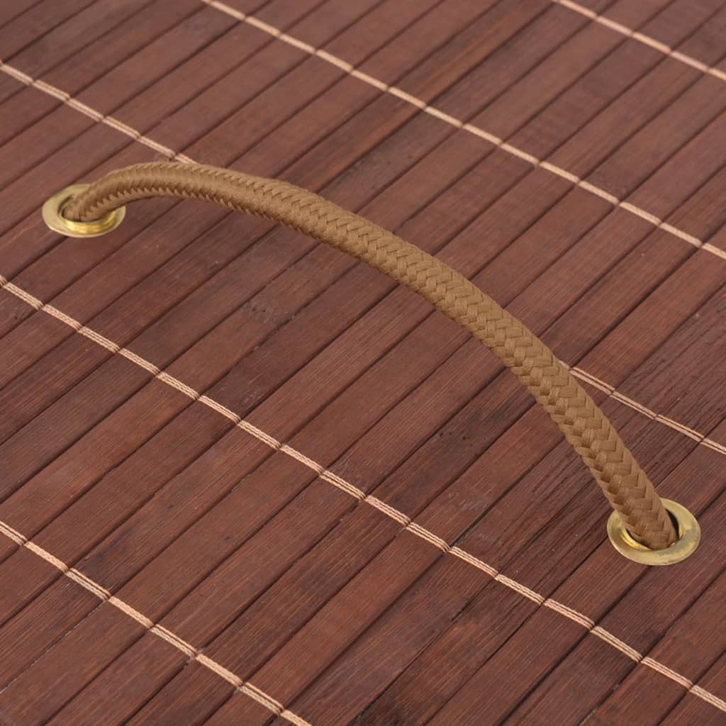 Cesta portabiancheria ovale 45 x 35 x 60 cm bambù marrone 02_0006129