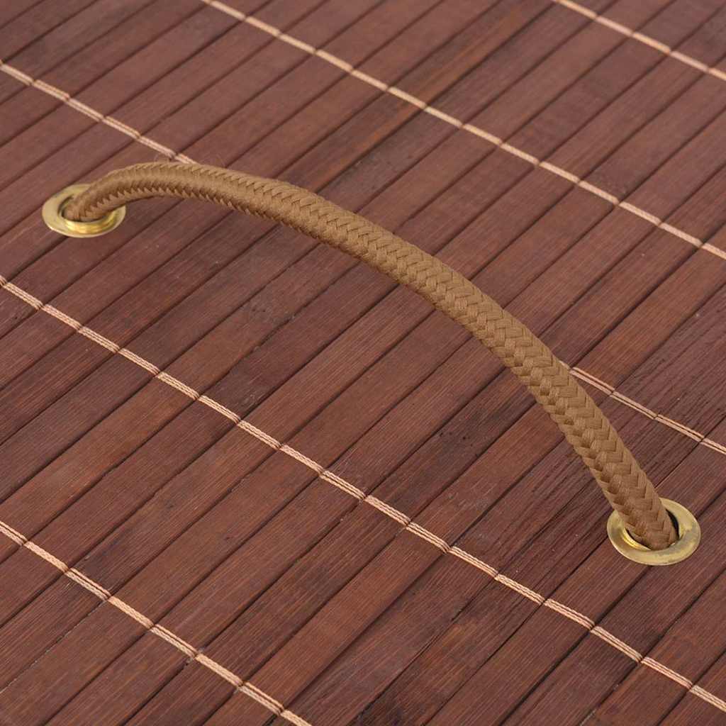 Cesto Portabiancheria in Bambù Ovale Marrone 245580