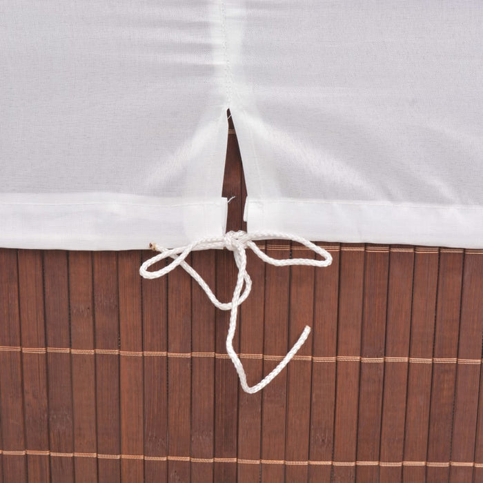 Cesto Portabiancheria in Bambù Rettangolare Marrone 245583