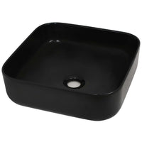 Lavandino Quadrato in Ceramica Nero 38x38x13,5 cm cod mxl 41937