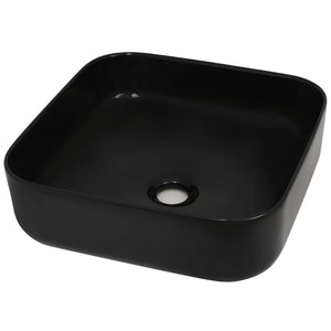 Lavandino Quadrato in Ceramica Nero 38x38x13,5 cm cod mxl 41937