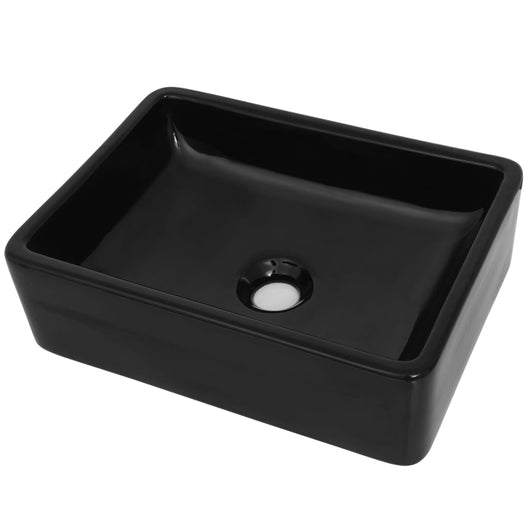 Lavabo bagno in ceramica lavabo wc rettangolare 41 x 30 x 12 cm nero 02_0002538