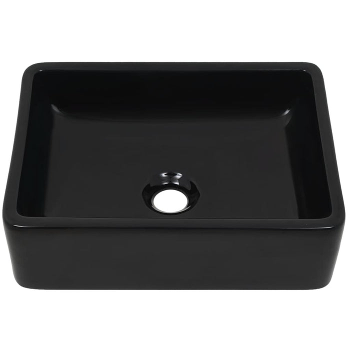 Lavabo bagno in ceramica lavabo wc rettangolare 41 x 30 x 12 cm nero 02_0002538